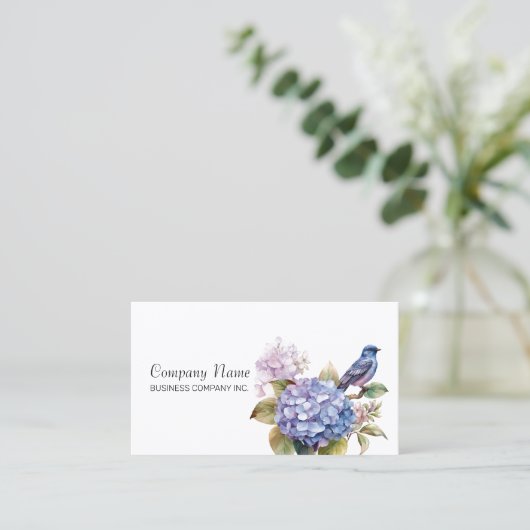 Lila Hydrangea mit Charme Visitenkarte (Stehend Vorderseite)