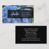 Lila Hydrangea-Monogramm-Visitenkarten Visitenkarte (Vorne/Hinten)
