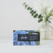 Lila Hydrangea-Monogramm-Visitenkarten Visitenkarte (Stehend Vorderseite)
