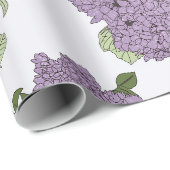 Lila Hydrangea-Packpapier Geschenkpapier (Rolleneckpunkt)