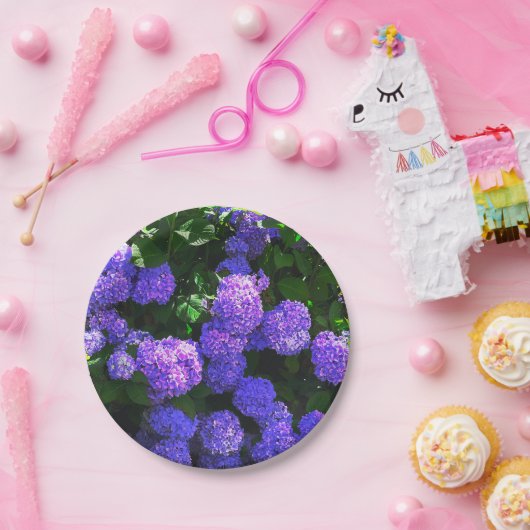 Lila Hydrangea-Papierplatte Pappteller (Party)