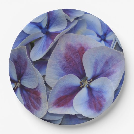 Lila Hydrangea Pappteller (Vorderseite)