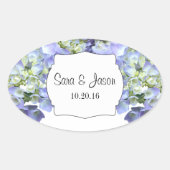 Lila Hydrangea Personalisiert Hochzeit Ovaler Aufkleber (Vorderseite)