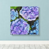 Lila Hydrangea-Pflanze Leinwanddruck (Insitu (Holzboden))