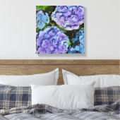 Lila Hydrangea-Pflanze Leinwanddruck (Insitu (Schlafzimmer))