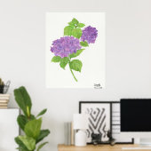 Lila Hydrangea Poster (Heimbüro)