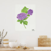 Lila Hydrangea Poster (Küche)