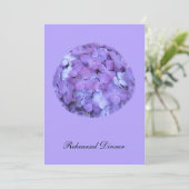 Lila Hydrangea Probe Dinner Einladung (Stehend Vorderseite)