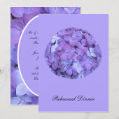 Lila Hydrangea Probe Dinner Einladung (Vorne/Hinten)