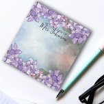 Lila Hydrangea-Rahmen für Wasserfarben vom Schreib Notizblock<br><div class="desc">Klassisches personalisiertes Notizblock-Design mit einem lila Hydrangea-Rahmen in Aquarellfarbe auf aquamarin/grün/blau Farbverlauf. Der Text ist vollständig editierbar. Verwenden Sie die Option Personalisieren,  um Änderungen vorzunehmen. Verwenden Sie das Bearbeiten-Entwurfstool,  um weitere Anpassungen vorzunehmen,  z. B. das Ändern des Schriftartes,  der Farbe des Schriftartes oder der Textanordnung.</div>