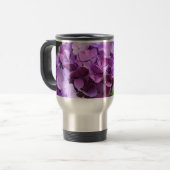 Lila Hydrangea-Reise/Pendlerfahrten Tasse (Vorderseite Links)