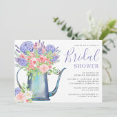 Lila Hydrangea Roses Brautparty Einladung (Stehend Vorderseite)