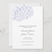 Lila Hydrangea Save the Date (Vorderseite)
