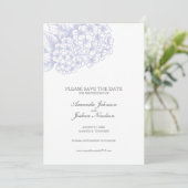 Lila Hydrangea Save the Date (Stehend Vorderseite)