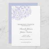Lila Hydrangea Save the Date (Vorne/Hinten)