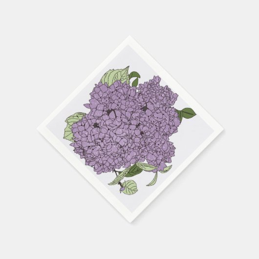 Lila Hydrangea Serviette (Ecke)