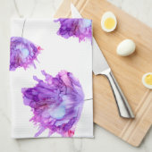 Lila Hydrangea-Tossmuster— Geschirrtuch (Viertel Falte)