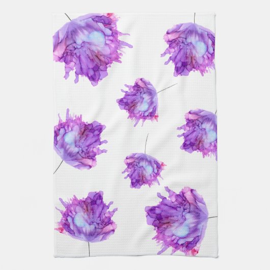 Lila Hydrangea-Tossmuster— Geschirrtuch (Vertikal)