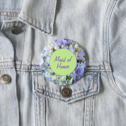 Lila Hydrangea-Trauzeugin Button (Beispiel)