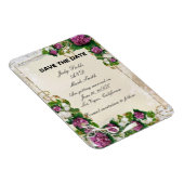 Lila Hydrangea und Spitzen speichern das Datumsfen Magnet (Rechte Seite)