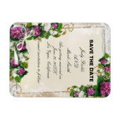 Lila Hydrangea und Spitzen speichern das Datumsfen Magnet (Horizontal)