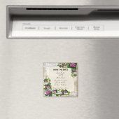 Lila Hydrangea und Spitzen speichern das Datumsfen Magnet (In Situ (Geschirrspüler))