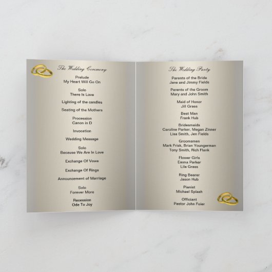 Lila Hydrangea- und Spitzenprogrammkarte Programm (Innenseite)