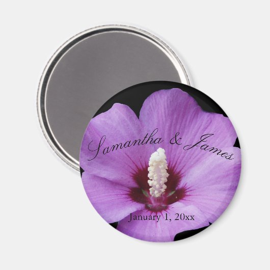 Lila Hydrangea Up Nah Hochzeit Magnet (Vorderseite/Rückseite)