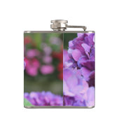 Lila Hydrangea Vinyl-Wrapped Flask Flachmann (Rückseite)