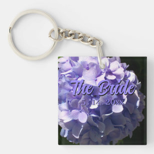 Lila Hydrangea-violette Blumen für die Braut Schlüsselanhänger