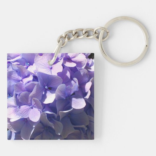 Lila Hydrangea-violette Blumen für die Braut Schlüsselanhänger (Rückseite)