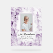 Lila Hydrangea Wasserfarbenfeier Acrylschild (Vorderseite)