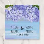 Lila Hydrangea Wasserfarbenhochzeit Geschenkanhänger (Vorderseite)