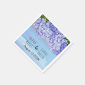 Lila Hydrangea Wasserfarbenhochzeit Serviette (Ecke)