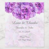 Lila Hydrangea Wedding Collection Weinlabel Weinetikett (Einzelnes Label)