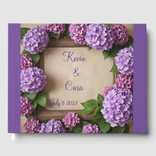 Lila Hydrangea Wedding Gästebuch