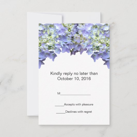 Lila Hydrangea Wedding RSVP (Vorderseite)