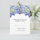 Lila Hydrangea Wedding RSVP (Stehend Vorderseite)