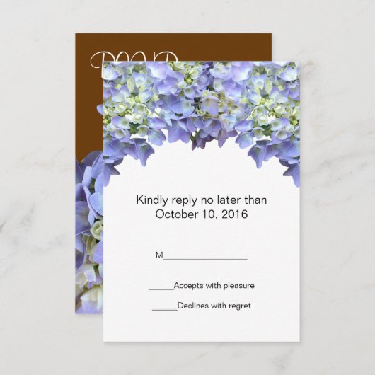 Lila Hydrangea Wedding RSVP (Vorne/Hinten)