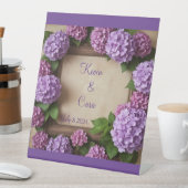 Lila Hydrangea Wedding Sockelschild (In Situ)