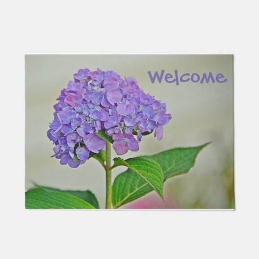 Lila Hydrangea Willkommensmat Fußmatte (Vorderseite)