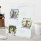 Lila Hydrangeas 3 Foto Begleithetikgetränk Sockelschild (In Situ)