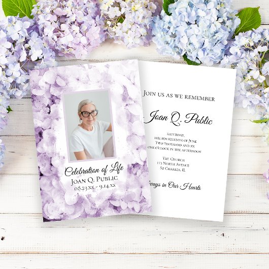 Lila Hydrangeas-Aquarellfeier Einladung