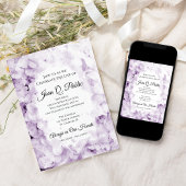 Lila Hydrangeas-Aquarellfeier Einladung