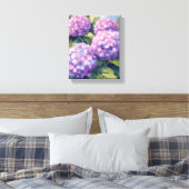 Lila Hydrangeas Aquarellmalerei Leinwanddruck (Insitu (Schlafzimmer))