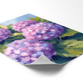 Lila Hydrangeas Aquarellmalerei Poster (Ecke)