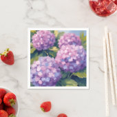 Lila Hydrangeas Aquarellmalerei Serviette (Beispiel)