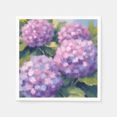 Lila Hydrangeas Aquarellmalerei Serviette (Vorderseite)