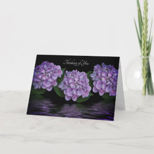 Lila Hydrangeas Denken Sie an Sie Karte
