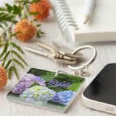 lila Hydrangeas der Braut Schlüsselanhänger (Vorderseite rechts)